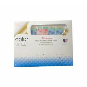 Color Street Mermaid Any Fin Goes Glitter Retired Nail Polish Strips Pedicure